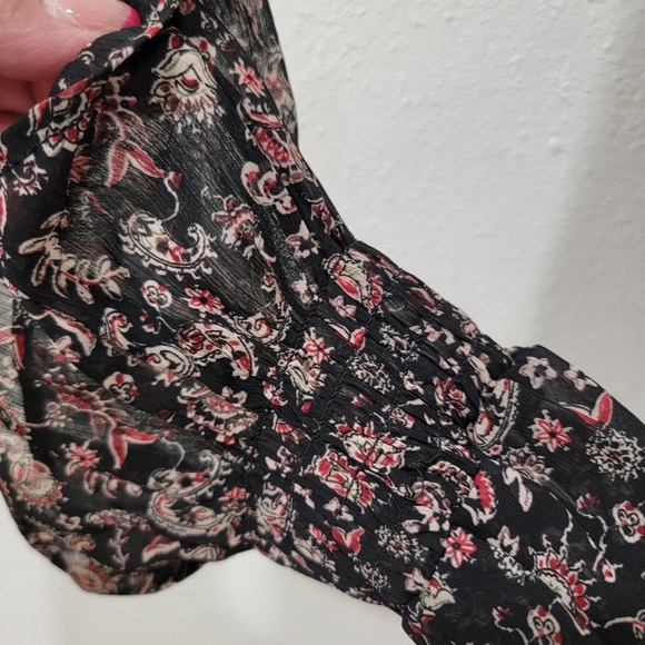 Festi Tissue Weight Chiffon Button Front Puff Sleeve SZ 1X - Picture 7 of 11